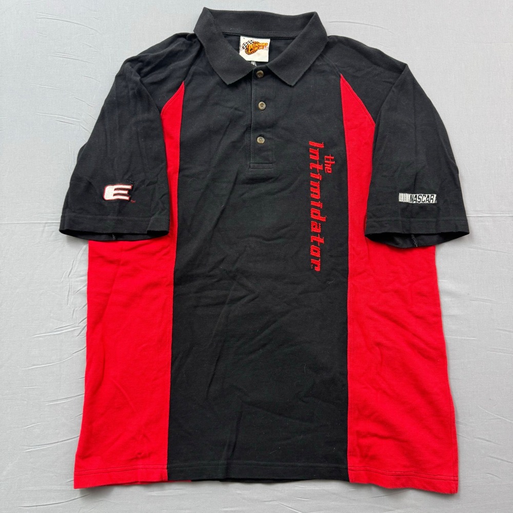 Winners Circle Dale Earnhardt The Intimidator NASCAR Polo Shirt Mens Large Black